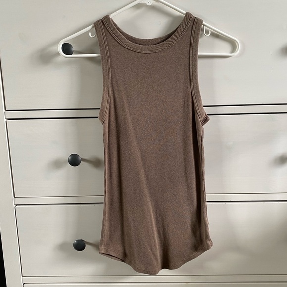 a new day Tops - Brown neutral ribbed tank top